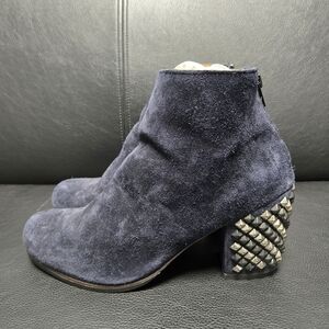 Calleen Cordero Blue Studded Suede Booties Size 9